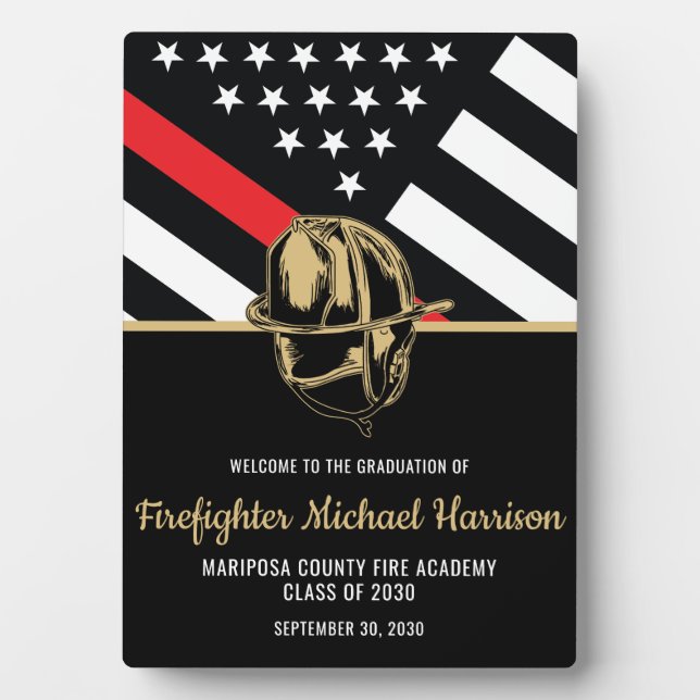 Firefighter Graduation Party Fireman Welcome Plaque (Front)