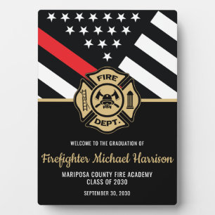 Firefighter Graduation Red Line Fireman Welcome Plaque