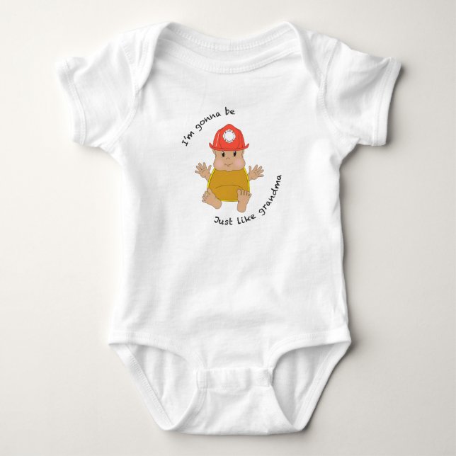 Firefighter grandma baby bodysuit (Front)