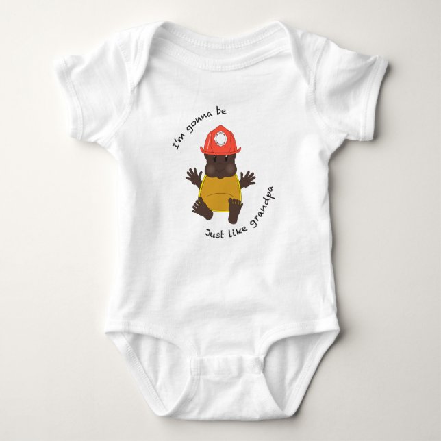 Firefighter grandpa baby bodysuit (Front)