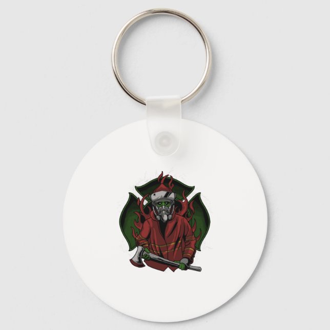 Firefighter Halloween Costume Key Ring (Front)