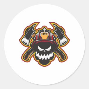 Firefighter Halloween Trick Or Treat Horror Gift Classic Round Sticker
