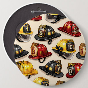 Firefighter helmet pattern fire station department 6 cm round badge