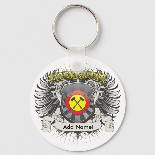 Firefighter Heraldry Key Ring (Front)