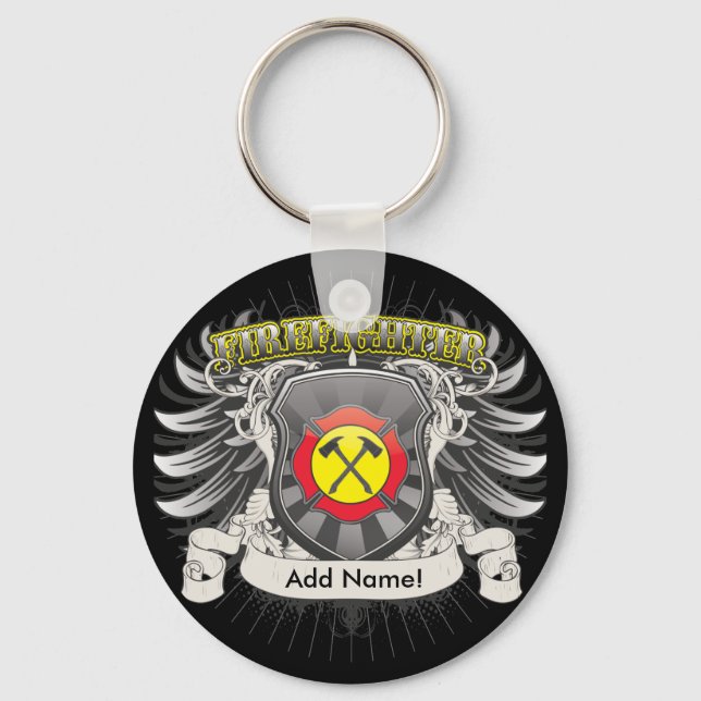 Firefighter Heraldry Key Ring (Front)
