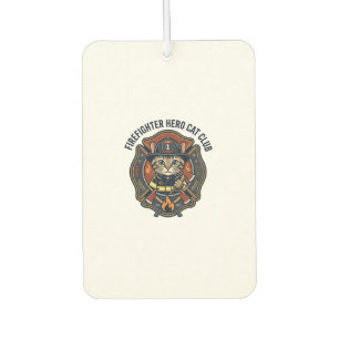 Firefighter Hero Cat Cat Graphic Tee Art - Firefig Car Air Freshener