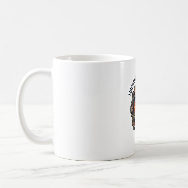 Firefighter Hero Cat Cat Graphic Tee Art - Firefig Coffee Mug (Left)