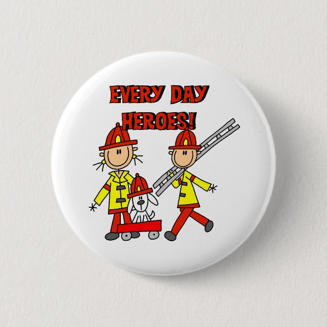 Firefighter Heroes 6 Cm Round Badge (Front)