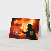 Firefighter Heroes for Bravery Blank Thank You