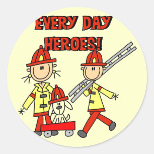 Firefighter Heroes Tshirts and Gifts Classic Round Sticker