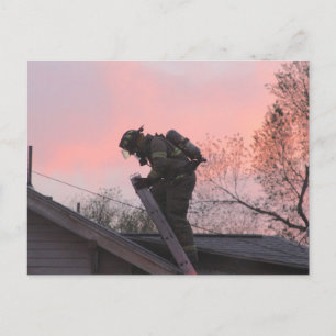 Firefighter Holiday Postcard