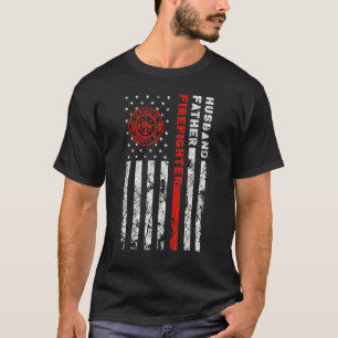 Firefighter Husband Father Fireman Fathers Day For T-Shirt