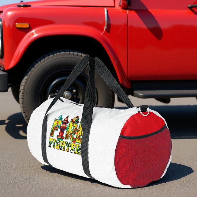 Firefighter Hydrant Helmet Radio Art Duffle Bag (Creator Uploaded)