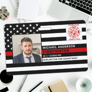 Firefighter ID Personalised Photo Fireman ID Card Badge
