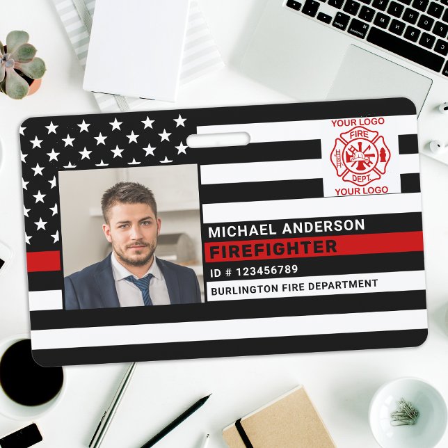 Firefighter ID Personalised Photo Fireman ID Card Badge (Creator Uploaded)