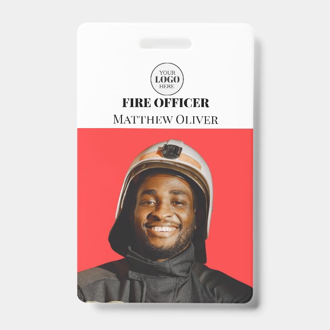Firefighter ID Photo Simple Logo Badge (Front)