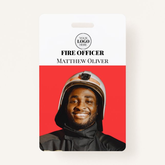 Firefighter ID Photo Simple Logo Badge ID Badge (Front)