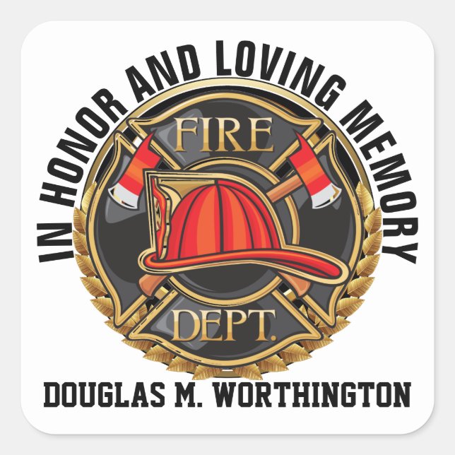 FIREFIGHTER In Loving Memory Sticker (Front)