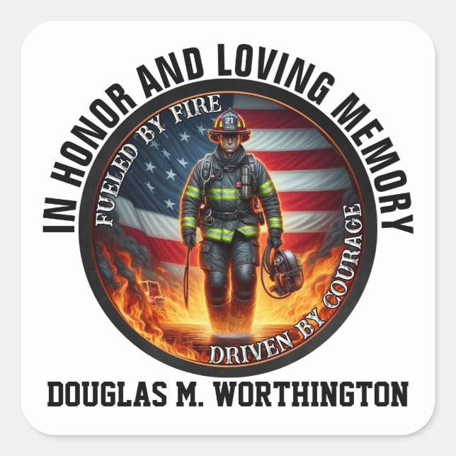 FIREFIGHTER In Loving Memory Sticker (Front)