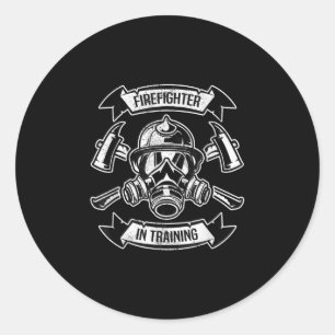 Firefighter In Training Axe Gas Masks Aspirant Classic Round Sticker