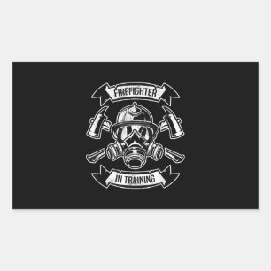 Firefighter In Training Axe Gas Masks Aspirant Rectangular Sticker