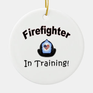 Firefighter In Training Ceramic Tree Decoration