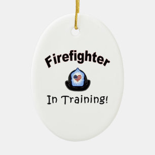 Firefighter In Training Ceramic Tree Decoration