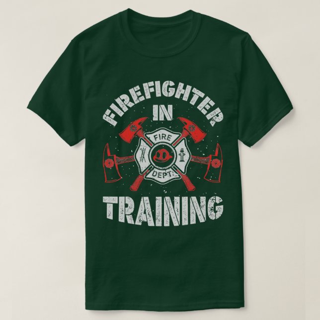 Firefighter in Training Fireman Kids Boys Girls Gi T-Shirt (Design Front)