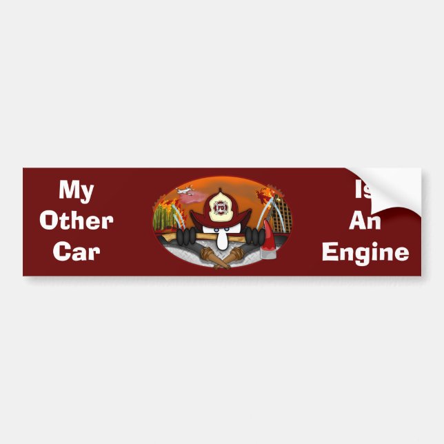 Firefighter Kilroy Bumper Sticker (Front)