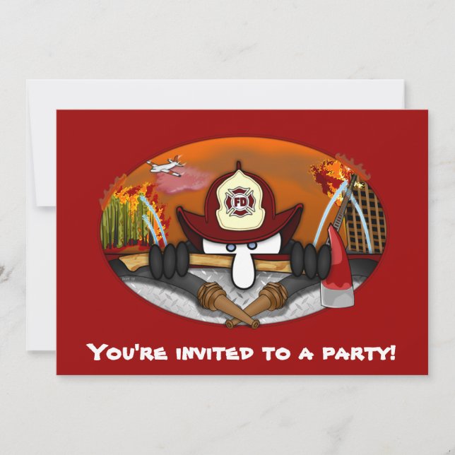 Firefighter Kilroy Invitations (Front)