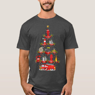 Firefighter Lighting Firefighter Christmas Tree  T-Shirt