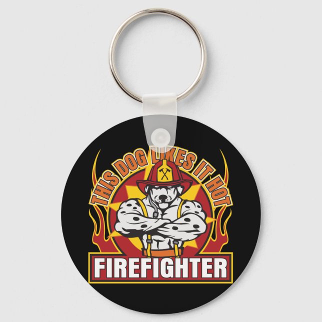 Firefighter Likes it Hot Key Ring (Front)