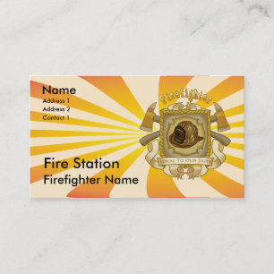 Firefighter Loyal Shield Business Card