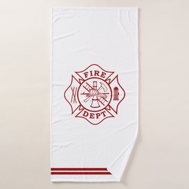 Firefighter Maltese Cross Bath Towel (Bath Towel)