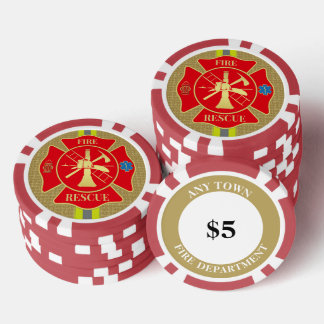 Firefighter Maltese Cross Bunker Gear Art Poker Chips