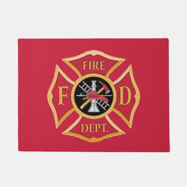 Firefighter Maltese Cross Door Mat (Front)