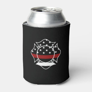 Firefighter Maltese Cross & Thin Red Line Can Cooler