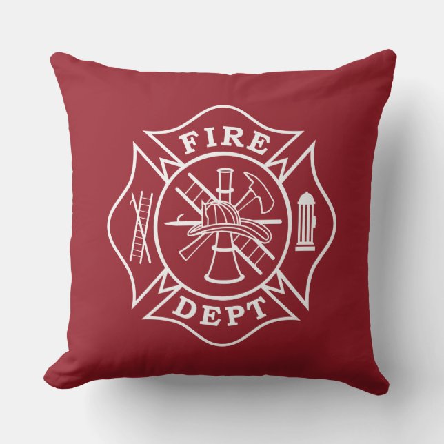 Firefighter Maltese Cross Throw Pillow - 20" x 20" (Front)