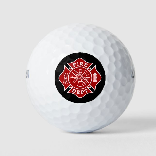 Firefighter Maltese Cross Wilson Golf Ball (3pk) (Front)