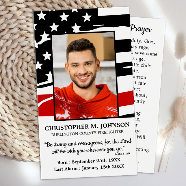 Firefighter Memorial Funeral Fireman's Prayer Card (Creator Uploaded)