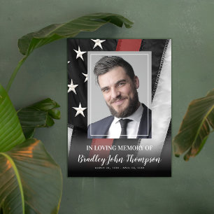 Firefighter Memorial Print Thin Red Line Poster