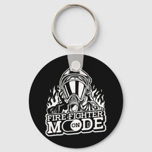 Firefighter Mode On - Fire Department Thin Red Lin Key Ring