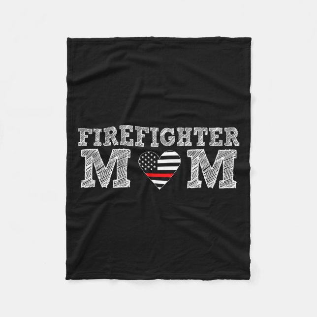 Firefighter Mom Fireman Gift Proud Firefighter Quo Fleece Blanket (Front)