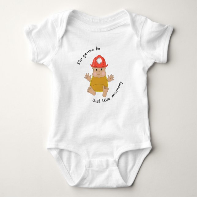 Firefighter mummy baby bodysuit (Front)