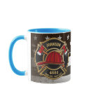 Firefighter NAME Fireman Fire Department USA Flag