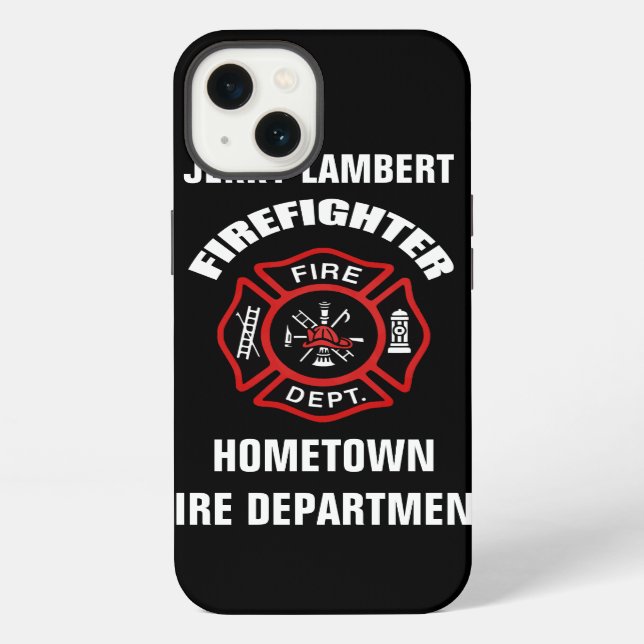 Firefighter Name Template iPhone Case (Back)