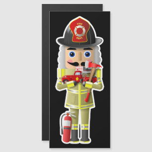 Firefighter Nutcracker with Little Red Truck