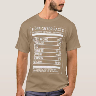 Firefighter Nutrition Facts  Funny Firefighting Te T-Shirt
