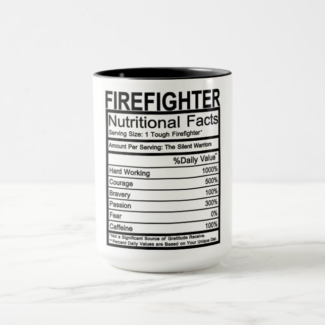Firefighter Nutritional Facts Mug (Center)