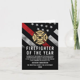 Firefighter of the Year Employee Recognition Logo Card